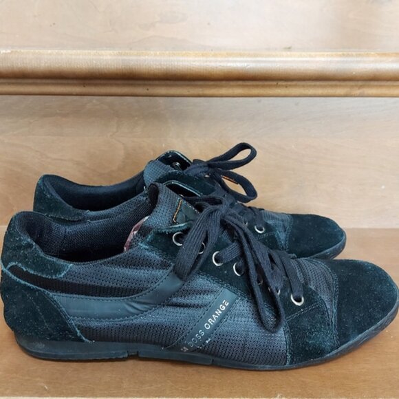 Hugo Boss Orange black suede sneakers - Picture 2 of 6